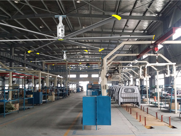 惠州汽车配件生产车间安装大型工业吊扇工程案例